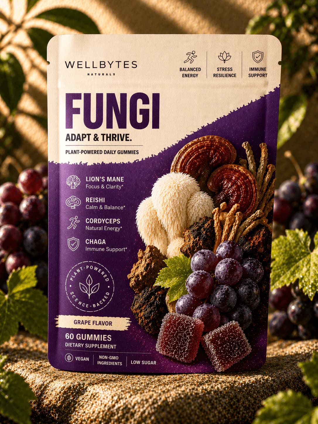 WellBytes Fungi — Adaptogenic Gummies